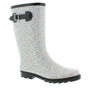 OUTBOUND Waterproof Rain-Patterned Rubber Rain Boots, Multi-Color, Size 6
